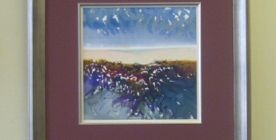 Conservation framing for a watercolor painting.