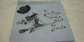 The early stages of the Embroidery lacing.