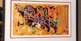 Ketubah framing using triple mat and special corner design