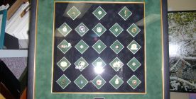 Collection of Pins in a custom frame.