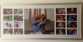 Family Collage Framing with multiple openings and non reflective glass.