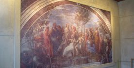 Artwork on the wall without a frame and glass (Before).