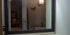 Master bedroom mirror Framed and hunged.
